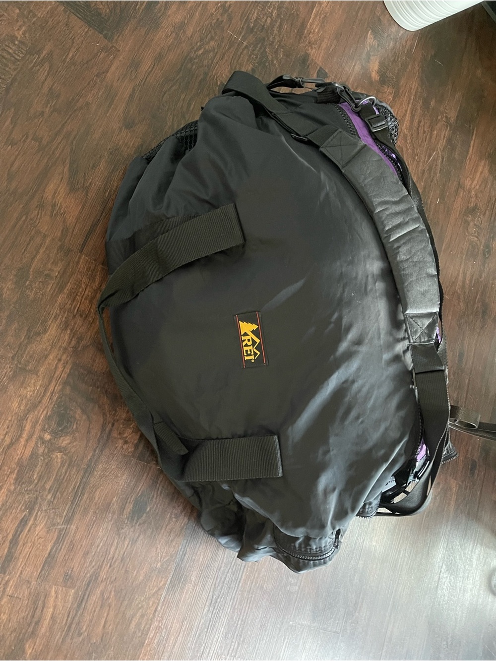 R.E.I. Evaporator Duffel LARGE Discontinued Black w/ Shoulder Strap Made in USA